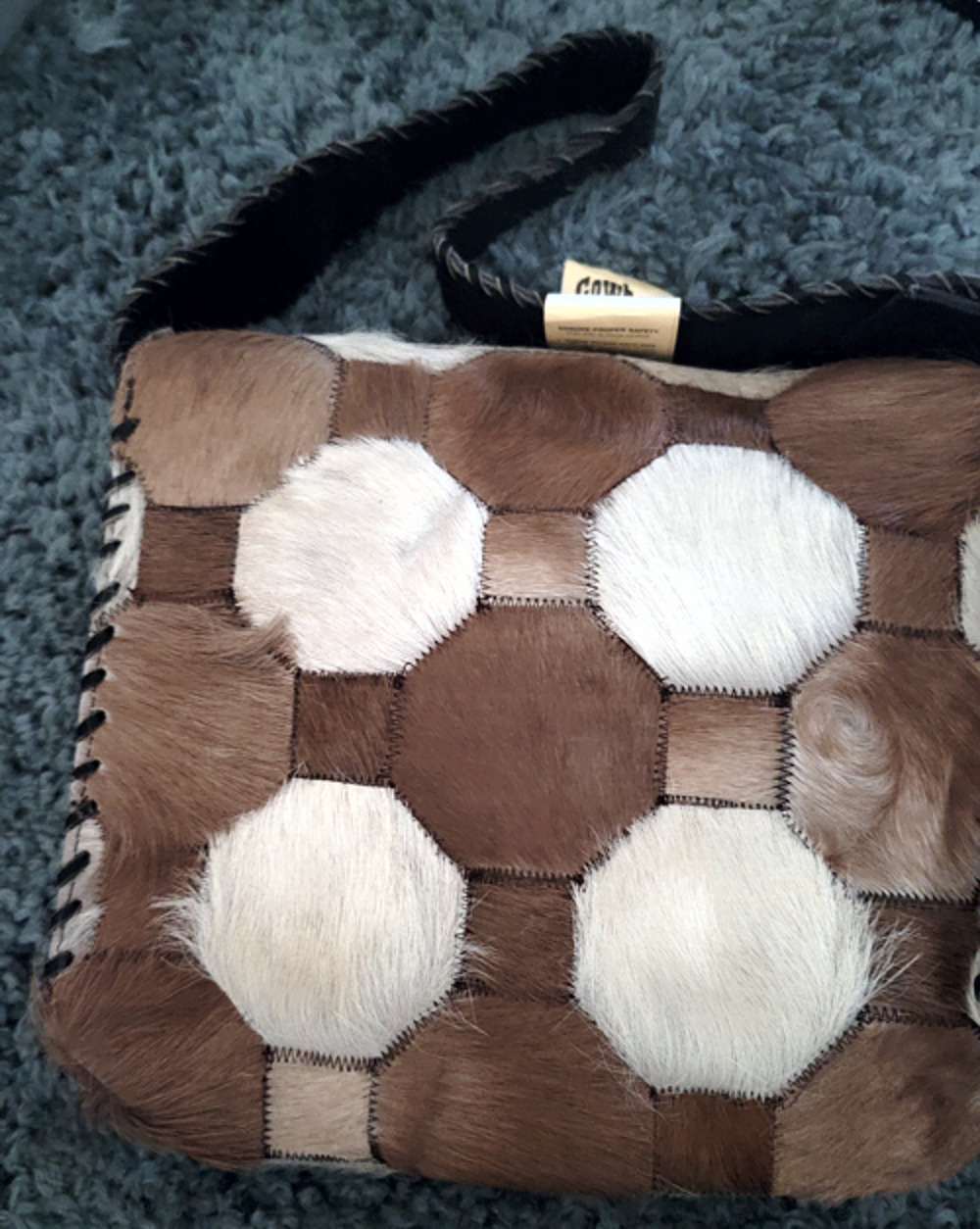 Western Hair On Cowhide Ladies Purse NEW Suede Back Whipstitch
